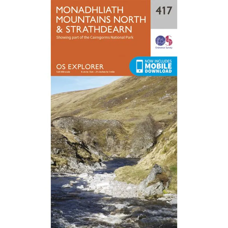 OS Explorer Map 417 - Monadhliath Mountains North and Strathdearn